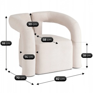 FOTOLIU, ARTIM MEBLE, REALIZAT DIN MATERIAL BOUCLE CREM SI METAL, STIL MODERN - Img 5