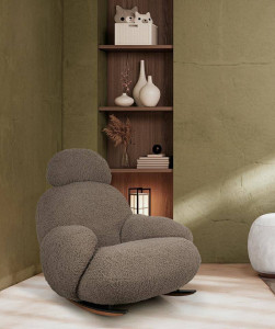FOTOLIU BALANSOAR PLUSH TEDDY, BEJ INCHIS, DIN TEXTIL PLUSAT, STIL MODERN