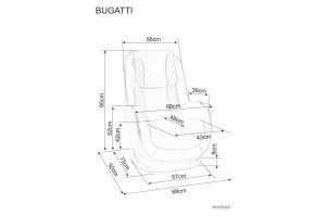 FOTOLIU BUGATTI, GRI 226, DIN PIELE ECOLOGICA, CU FUNCTIE DE MASAJ, PORT USB SI SUPORT PENTRU PAHAR - Img 6