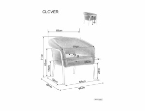 FOTOLIU CLOVER, CURRY 68/NEGRU, TAPITERIE DIN STOFA BREGO SI CADRU DIN METAL, STIL MODERN - Img 6
