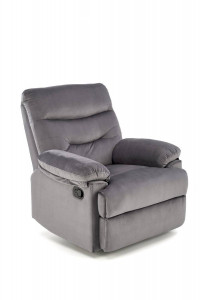 FOTOLIU CONFORTABIL DRAGER, GRI, TAPITERIE DIN CATIFEA, CU FUNCTIE DE RABATARE, STIL MODERN