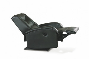 FOTOLIU CONFORTABIL JEFF, NEGRU, TAPITERIE DIN PIELE ECOLOGICA, CU FUNCTIE DE RABATARE, STIL MODERN