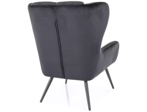 FOTOLIU CONFORTABIL LOUIS VELVET, NEGRU BLUVEL19, TAPITERIE DIN CATIFEA SI PICIOARE DIN METAL, STIL MODERN - Img 2