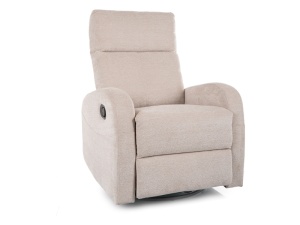 FOTOLIU CONFORTABIL RECLINER SI FUNCTIE DE PIVOTARE, STIL OLIMP, RAVEN BEJ 24, TAPITERIE DIN TEXTIL, STIL MODERN