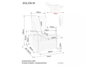 FOTOLIU CONFORTABIL STIL SOLON VELVET, GRI BLUVEL 14, CU FUNCTIE DE MASAJ, RABATARE SI PORT USB INCORPORAT - Img 3