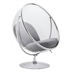 FOTOLIU EXCLUSIVIST BUBBLE STAND 2, GRI DESCHIS/TRANSPARENT/CROM, DIN ACRIL SI CASMIR, STIL MODERN - Img 1