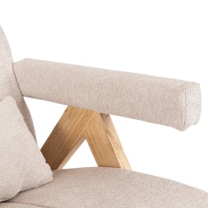 FOTOLIU LIVING RENATO, REALIZAT DIN LEMN SI TEXTIL, CULOARE BEJ/STEJAR, ARTIM MEBLE - Img 8