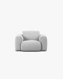 FOTOLIU LOUNGE MOLINO, 100X108, GRI DESCHIS, CU TAPITERIE DIN TEXTIL BOUCLE BALOO, MICADONI