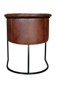 FOTOLIU MODERN BITONTO 76CM, REALIZAT DIN METAL SI PIELE, CULOARE MARO/NEGRU, GINER Y COLOMER - Img 3