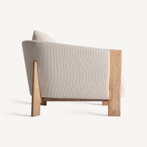 FOTOLIU NARA 34876, BEJ SI NATURAL, CONFECTIONAT DIN LEMN DE STEJAR SI TEXTIL, STIL MODERN MINIMALIST - Img 3