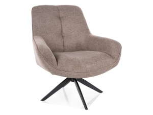 FOTOLIU PIVOTANT HANA BREGO 360°, BEJ 34/NEGRU, TAPITERIE DIN TEXTIL SI CADRU DIN METAL, STIL MODERN