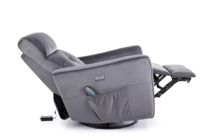 FOTOLIU PIVOTANT HELIOS, GRI BLUVEL 14, TAPITERIE DIN CATIFEA, CU FUNCTIE DE RABATARE, MASAJ SI PORT USB - Img 2