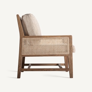 FOTOLIU ROMARAND 35200, BEJ SI NATURAL, CONFECTIONAT DIN RACHITA, MDF SI LEMN DE MANGO, STIL MODERN - Img 3