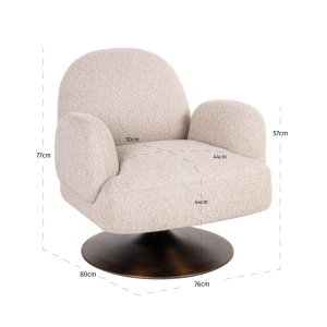 FOTOLIU ROTATIV KAGNEY BISCOTTI, 214133, CREM/BRONZ, CONFECTIONAT DIN PAL, SPUMA, LEMN DE PIN SI 100% POLIESTER, STIL MODERN - Img 7
