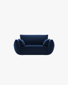 FOTOLIU SPATIOS SI CONFORTABIL KAELLE, 128X110 CM, ALBASTRU ROYAL, CU TAPITERIE DIN TEXTIL CATIFEA BLUVEL, MICADONI