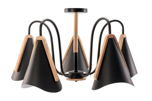 Lampa neagră cu cinci brațe scandinave APP607-5C - Img 3