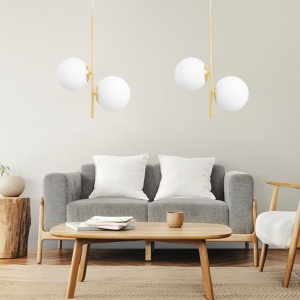 Lampă suspendată G118-2CP Gold - Img 3