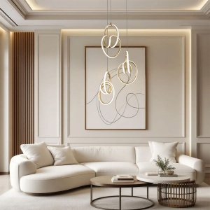 Lampă suspendată LED G082-3CPR Gold - Img 3