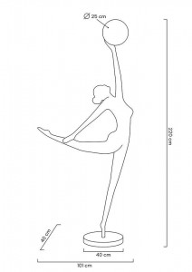 LAMPADAR EXCLUSIVIST 220CM, HUMAN BALLERINA, FIBRA DE STICLA SI ABAJUR DE STICLA - Img 2