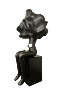 LAMPADAR HUMAN IN THE CLOUDS, NEGRU, CONFECTIONAT METAL SI FIBRA DE STICLA, STIL MODERN - Img 2