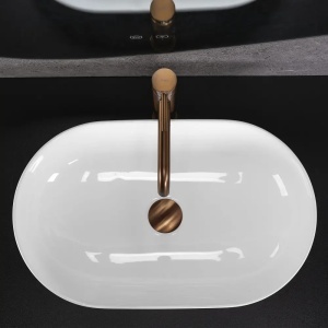 LAVOAR PE BLAT ALB AMELIA 52 CM, DIN CERAMICA, CALITATE SUPERIOARA, REA - Img 6