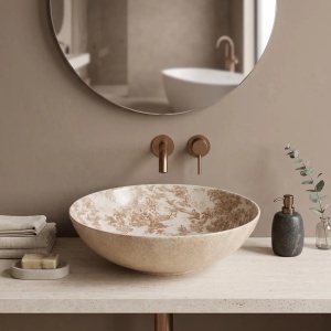 LAVOAR PE BLAT FLOWE JULIANA , MATERIALCERAMICA SANITARA, DE CULOARE MARO - Img 6