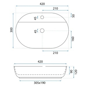 LAVOAR PENTRU BLAT REA AURA 42 CM, ALB, CALITATE SUPERIOARA - Img 6