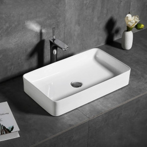 LAVOAR REA DENIS, ALB, 61,5 CM, DIN CERAMICA, CALITATE SUPERIOARA - Img 1