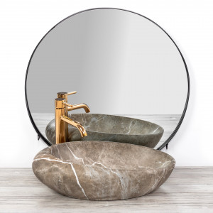 LAVOAR REA ROXY B, STONE NATURE, EFECT DE PIATRA GRI, 49 CM, DIN CERAMICA, CALITATE SUPERIOARA - Img 2