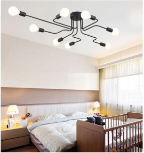 LUSTRA AGARO 8 AGARO APP015-8CW, 120x69 cm, NEGRU, DIN OTEL SI METAL DE INALTA CALITATE, STIL MODERN, TU - Img 4