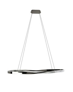 LUSTRA ANILLO 120, CROM/NEGRU, CONFECTIONATA DIN METAL SI ALUMINIU, STIL MODERN - Img 6