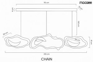 LUSTRA CHAIN 210, AURIE, CONFECTIONATA DIN OTEL, STIL MODERN - Img 7