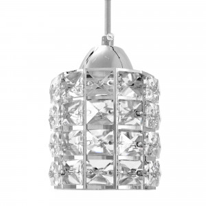 LUSTRA CRYSTAL SILVER APP729-3CPR, 25X90, ARGINTIU, DIN METAL CROMAT SI CRISTALE, STIL MODERN, TU - Img 3