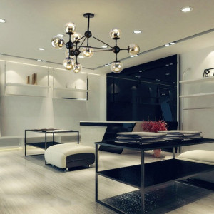 LUSTRA CU 10 BECURI APP246-10C, 86x105 cm, NEGRU, DIN METAL, STIL MODERN, TU - Img 2