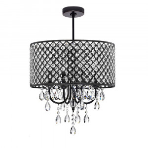 LUSTRA GLAMOR BLACK APP616-4CP, 43 cm, NEGRU, DIN METAL SI CRISTALE, STIL MODERN, TU - Img 3