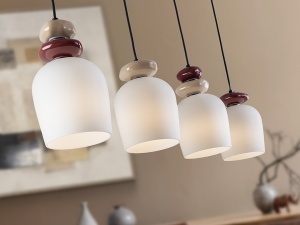 LUSTRA LIVING DUNIA 100CM, REALIZATA DIN METAL SI CERAMICA, FINISAJ MARO, STIL MODERN - Img 4