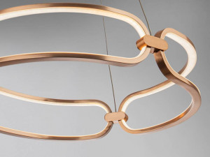 LUSTRA/PLAFONIERA COLETTE, CU TELECOMANDA, 47CM, AURIU ROSE/OPAL, DIN ALUMINIU SI SILICON, STIL MODERN - Img 3