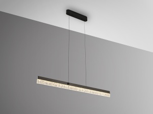 LUSTRA/PLAFONIERA IXIAS, CU TELECOMANDA, 65/150 CM, NEGRU MAT/GRI PERIAT, DIN METAL SI ACRIL, STIL MODERN - Img 3