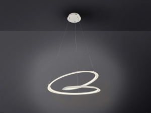 LUSTRA/PLAFONIERA LOOPING, 60 CM, ALB MAT/OPAL, DIN METAL, ALUMINIU SI SILICON, STIL MODERN - Img 4