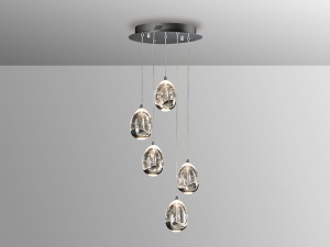 LUSTRA/PLAFONIERA ROCIO, 30 CM, CROM/TRANSPARENT, DIN STICLA SI METAL, SCHULLER - Img 4