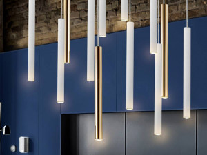 LUSTRA/PLAFONIERA VARAS, CU TELECOMANDA, 50/300 CM, ALB MAT/AURIU/OPAL, DIN METAL SI ACRIL, STIL MODERN - Img 3