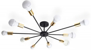 LUSTRA SPIDER BLACK GOLD JDL-13, 89X89X15.5 cm, NEGRU SI AURIU, DIN OTEL SI METAL, STIL MODERN, TU