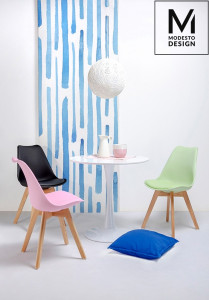 MASA ALBA CONFECTIONATA DIN MDF SI METAL, TULIP FI 80 STIL MODERN - Img 4