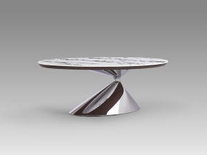 MASA DE CAFEA EXCLUSIVE 130CM, REALIZATA DIN METAL, MDF SI CERAMICA, DESIGN MODERN, PRODUS DE LUX - Img 2