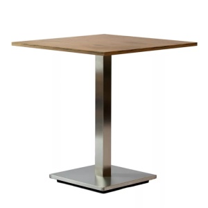 Masă de cafenea patrata 68x68cm, culoare stejar lancelot, metal si furnir laminat