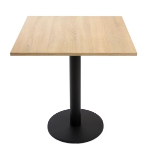 Masă de cafenea patrata 68x68cm, culoare stejar sonoma, metal si furnir laminat