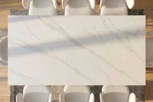 MASA DE DINING GALAXIE 180CM, DIN METAL SI CERAMICA, CULOARE ALB/NEGRU, INVICTA INTERIOR - Img 5