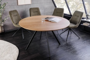 MASA DE DINING ROTUNDA, ATELIER 120CM, FURNIR LEMN, MELAMINA SI METAL, ASPECT NATUR, ARTIM GROUP SELECTION