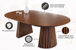 MASA DE SUFRAGERIE EXTENSIBILA, VALHALLA 120/200CM, DIN MDF STEJAR INCHIS, ARTIM GROUP SELECTION - Img 5