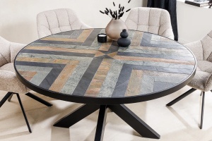 MASA DE SUFRAGERIE ROTUNDA, MOUNTAIN SOUL 120CM, MDF, ASPECT DE PIATRA, INVICTA INTERIOR - Img 5